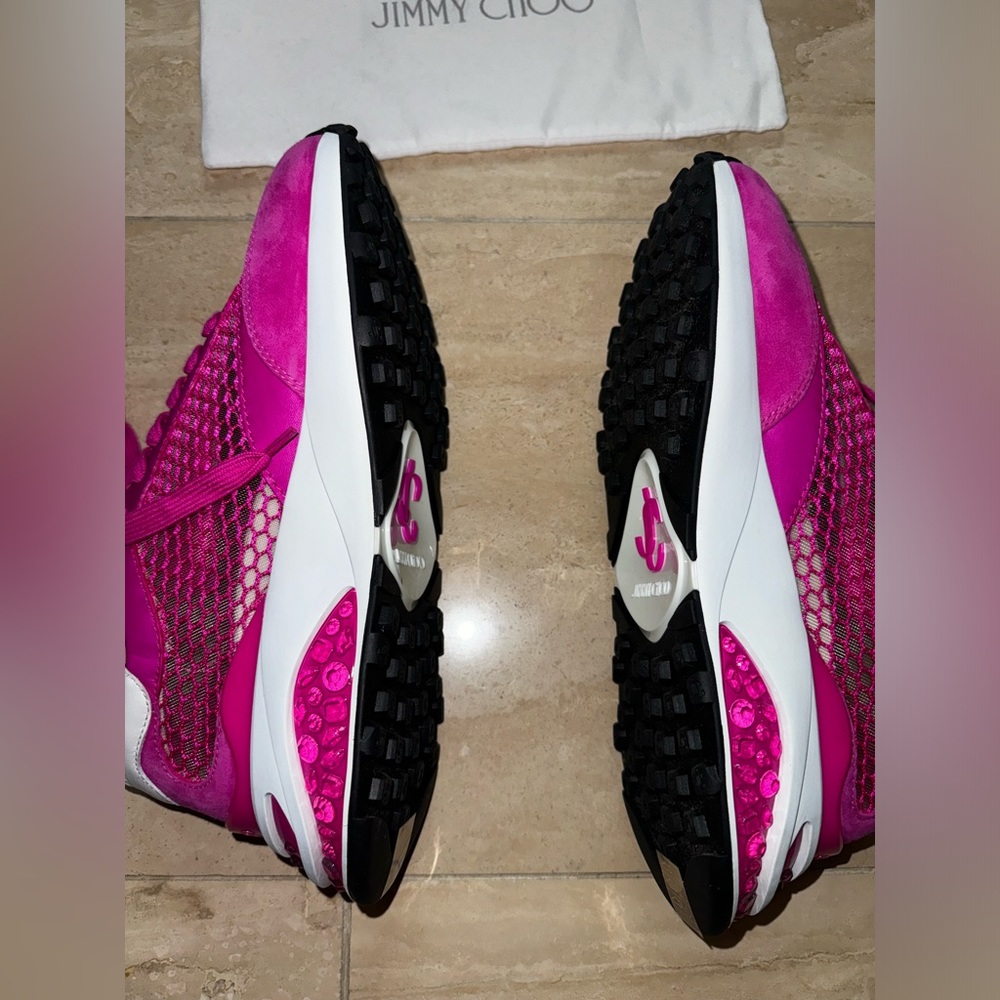 Jimmy Choo sneakers, fuchsia, runs small